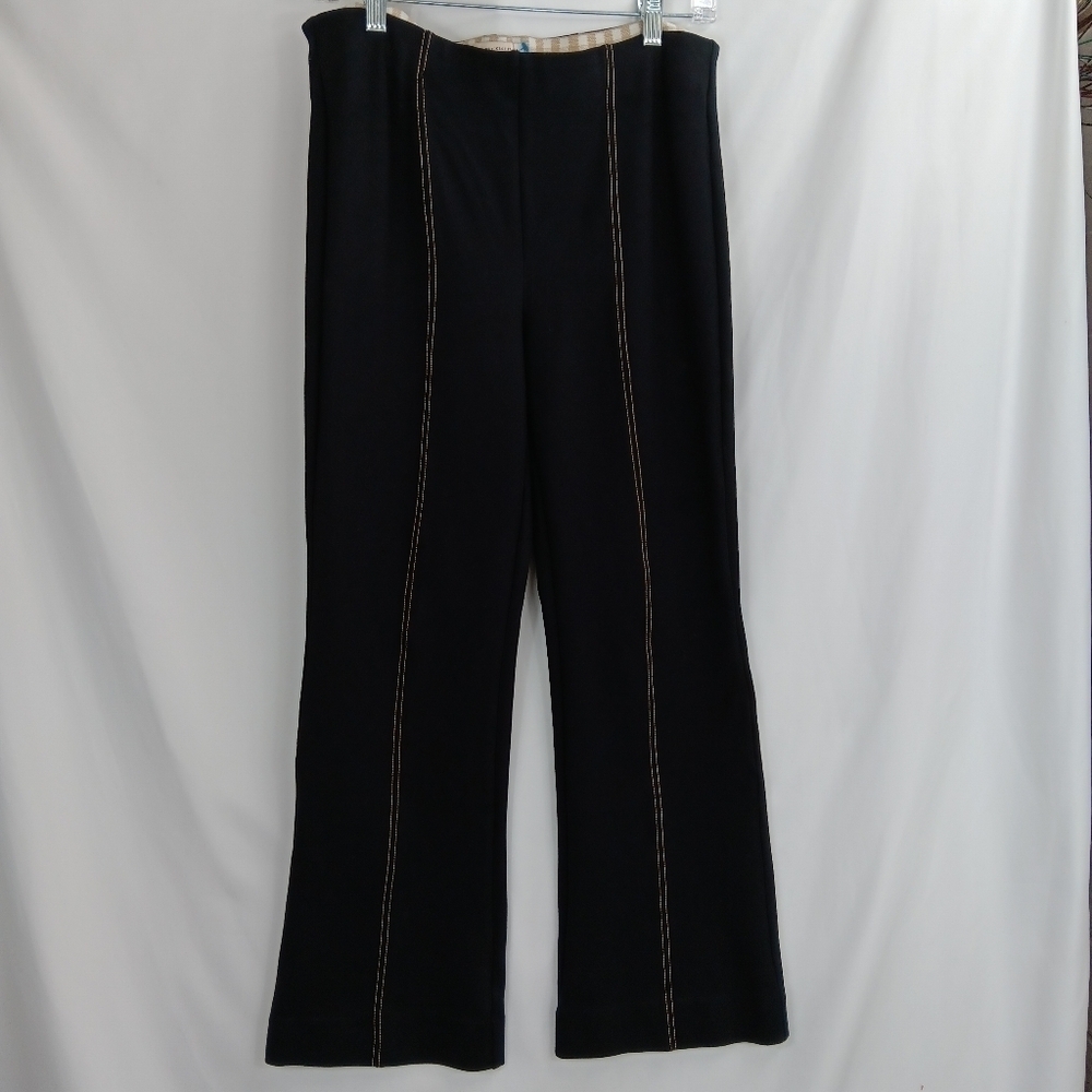ANTHROPOLOGIE THE ESSENTIAL Crop Flare Black Pull-On Pant Small Stretch - Picture 4 of 7